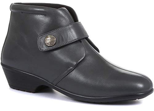 Pavers Leather Ankle Boots - Grey Size 1
