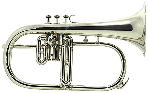 SCEXPORTS Flugel Horn Pitch Three Valve Key Bb Free Hard Case Mouthpiece (CROME)