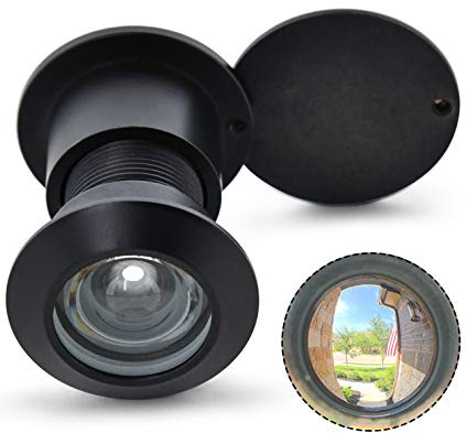 Earl Diamond - Solid Brass Door Viewer Peephole, 220-Degree Security Peephole with Heavy Duty Rotating Privacy Cover for 1-21/32 to 2-1/8 Doors for Home Office Hotel - Modern Black Finish