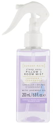 Sunday Rain Sleep Easy Luxury Relaxing Soothing Pillow and Room Mist Spray with Lavender and Cedarwood, 200ml
