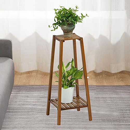 2/3/4 Flower Flower Tier, Bambu Dekorativt Växtställ, Blomsterbänk Trähylla, Växtpelare Släta Rundade Hörn Vattentät Och Ventilerad Blomsterstativ För Vardagsrum, Sovrum, Balkong (Size : 2 Tier)