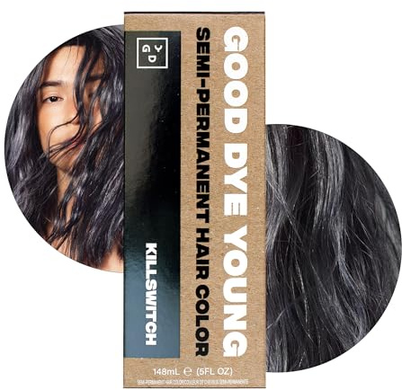 Good Dye Young Killswitch Semi Permanent Hair Dye Grey Temporary Hair Colour UV Protection Conditioner PPD Free Vegan Cruelty Free Lasts 15-24+ Washes