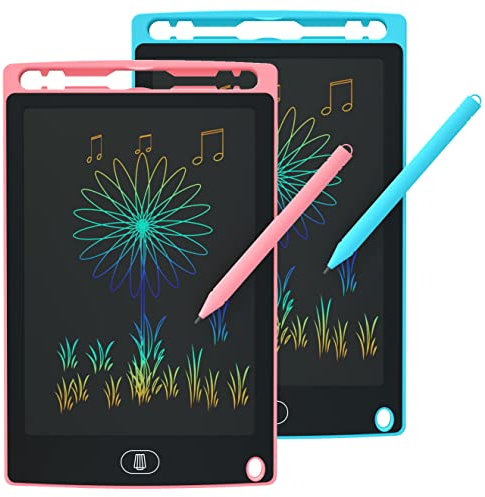 2 Pack LCD Writing Tablet for Kids, 10 Inch Drawing Doodle Board Pad Tablet Scribbler Pad, Portable Learning Educational Toys with Lock, Colourful Drawing Pad for Kids 3-6 Years Old Girl Boy