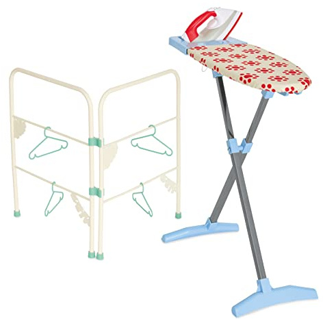Casdon Ironing Set | Toy Ironing Board and Iron for Children Aged 3+ | Folding Clothes Airer and Hangers Included!