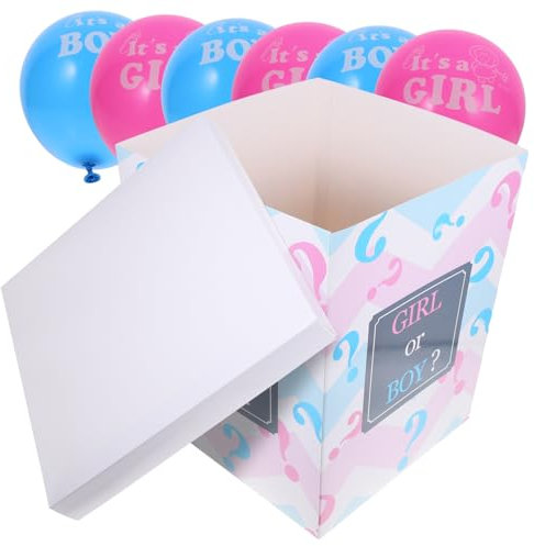 jojofuny Scatola Per Rivelare Sesso Del Ragazza Scatola Per Palloncini Decorazioni Per Shower Per Bambine o Ragazza Per Festa Del Shower Per Rivelamento Del Sesso Del