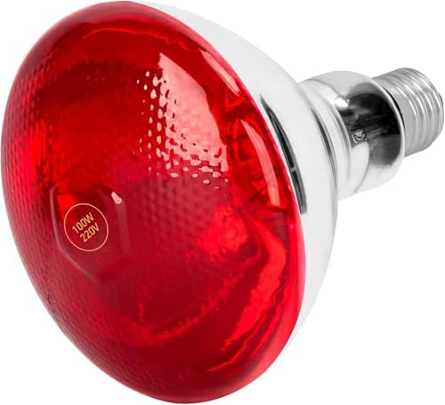Cozion Rotlichtlampe E26 E27 Rotlichtlampe Wärmelampe Birne 100Watt Wärmende Rotlicht Lampe für Haushalt Tiere Katzen Hühner Kaninchen 1 Stück (Rote Glühbirne)
