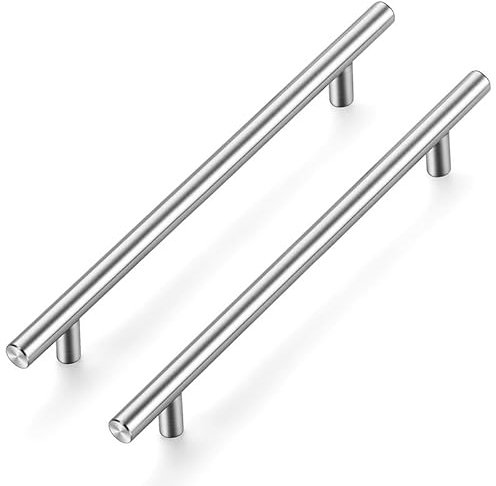 Ravinte 20 Stück Silber Möbelgriffe T Bar Griffe für Küchenschränke 192mm Lochzentrum Schrankgriffe Griffe Rostfreier Edelstahl Möbel Türgriffe