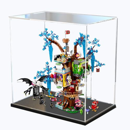 TIANQING Acrylic Display Box for Lego 71461 DREAMZzz Fantastical Tree House, NOT Included The Model, Size: 40*15*45cm (BLACK)