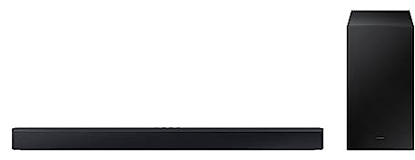 Samsung HW-C430/ZF C Series Soundbar, 3 Speakers, Subwoofer Included, 2.1 Channel Audio, Adaptive Sound Lite, Black 2023 (Renewed)