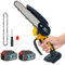 Mini Chainsaw Cordless 6 Inch, Electric Saw Battery Chainsaw Chain Saws with 2 5.5Ah Battery and 2 Super Chains, Small Chainsaw Power Tools for Cutting Trees, Cut Wood, Tree (2024 Upgrade)