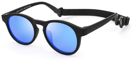 Beipegin Gafas de Sol Bebés Niño Niña,Polarizadas UV400 Protección Rayos Gafas Sol Montura Flexible con Banda Ajustable para Infantiles de 0 a 3 años