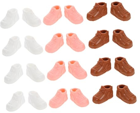 KOMBIUDA 12 Paia di Scarpe per Bambole Alte 17cm, Sneakers Alte in Plastica, Design Unico e Cambio Facile, per Decorazioni e Case delle Bambole