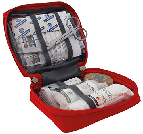 Travelsafe Verbandkasten Verbandstasche Verbandtasche Medikamententasche Hausapotheke Notfall Tasche Erste Hilfe Set Wandern Outdoor Reisen 23-TLG. Rot