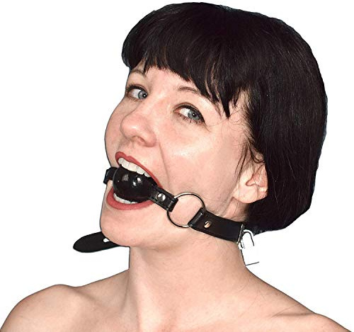 Bavaglio a bocca bloccabile in silicone con pallina, bavaglio morbido per il BDSM fetish, cinghia regolabile in similpelle, igienico e delicato sui denti