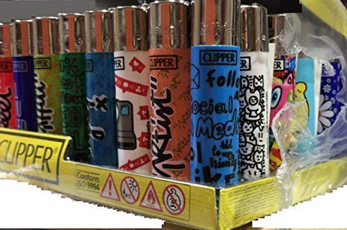 Clipper - Mecheros de colección grandes mixtos en gráficos, todos los diferentes (24 unidades)