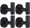Towel Hooks Bathroom Coat Hook Robe Hook Stainless Steel Heavy Duty Door Hanger Towel Robe Clothes Cabinet Closet Sponges Wall Hook for Bathroom Bedroom Kitchen Hotel Pool 4 Packs Matte Black