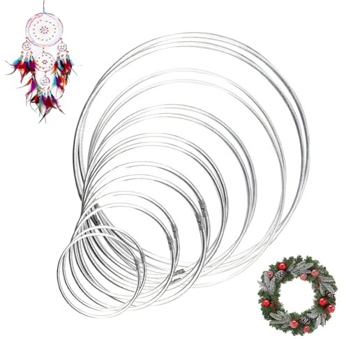 Dzsomt Cerchi Acchiappasogni 14 Pezzi Cerchio per Ghirlanda Acchiappasogni Cerchio Cerchi per Acchiappasogni Cerchi in Ferro Cerchi Dream Catcher e Artigianato Sospeso a Parete Macrame