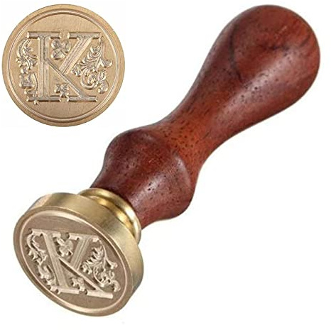 Anawakia sigillstämpel, vintagestil vax, sigillstämpel, sigill set AZ, dekorativt sigill, sigill med trähandtag, brev 26 bokstäver, gör-det-själv trä vax sigill, stämpel 1 styck (K)