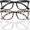 CCVOO 3 Pack Blue Light Blocking Reading Glasses, Anti Headache/Glare/Eye Strain Readers Computer Eyeglasses Women/Men (3 Pack Mix，1.25)