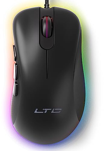 LTC GM-031 Wired Gaming Mouse, 7200DPI, RGB Backlit, 6 Macro Buttons, Software Supports, Black