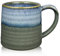 SECELES 500ml Große Keramik Kaffeetassen Becher, Handgemachte Keramik große Teetasse Mug mit großer Griff für Büro und Zuhause, mikrowellen Kühlschränke und spülmaschinenfest (Glacier Blue)