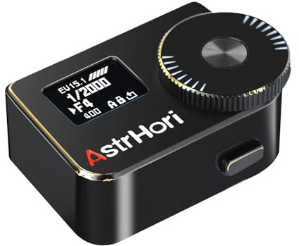 AstrHori AH-M1 Light Meter in Real Time 0.66 Inch OLED Screen with Integrated Cold Shoe Mount Battery for Various Cameras Black Brass