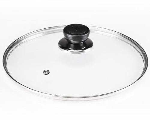 Tempered Glass Pot Cover, 7.8 Inch Griddle Lid with Insulated Handle for Cheese Melting Dome, Steaming, Cooking at Home and Outdoors (20cm)