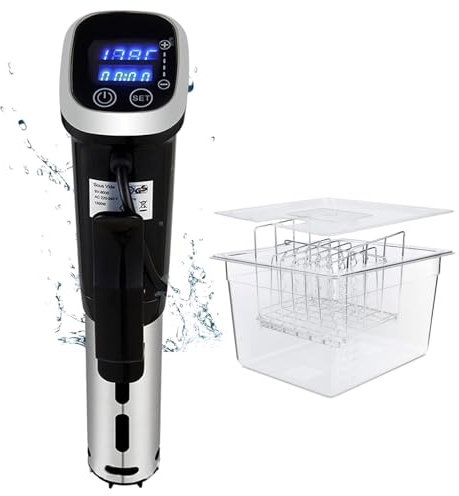 Machine sous vide avec réservoir d'eau de 11 L et support d'isolation, circulateur d'immersion étanche de 1200 W avec acier inoxydable de 32 °F à 194 °F