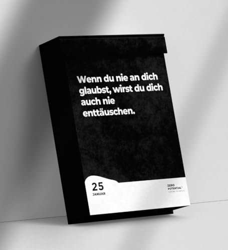 Demotivierender Abreißkalender 365 Tage - Jeden Tag Demotivation, Geschenk für Kollegen, Büro Deko (Schwarz-Abreißkalender, A6)