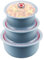 MEGYAD Set di 3 stoviglie per microonde con coperchio: stoviglie per microonde, 260/480/900 ml, contenitore per il pranzo per lavastoviglie, microonde, forno, frigorifero (blu)