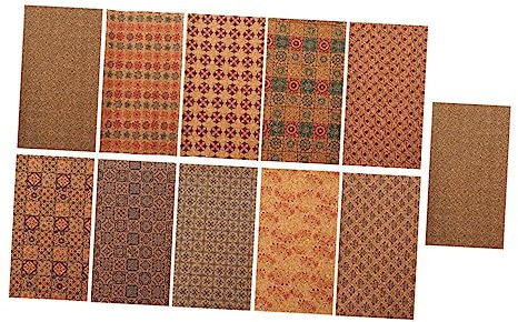 PLAFOPE 11St Leder mit Holzmaserung gepresster Blumenschmuck gepresstes Blumenset dermaler Schmuck DIY-Stoff Haarschmuck vricut gesc leinenbettwaesche diehüte PU-Ledermaterial DIY-Material