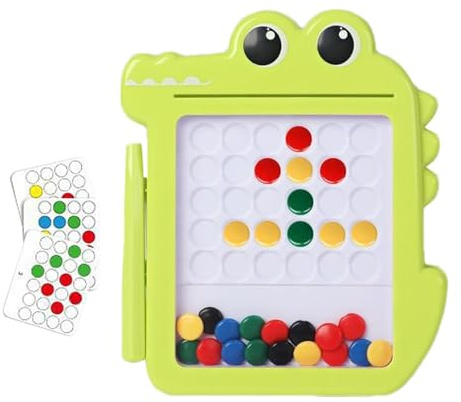 COMFOLIVING Tablero de Dibujo magnético – Tablero de Puntos magnético | Dibujos Animados Magnético Tablero de Dibujo Perla para Niños 3 4 5 6 Años Niñas | Puzle magnético para niños |