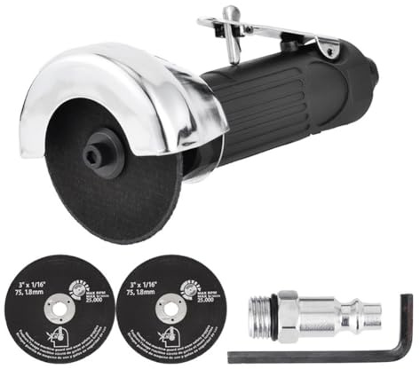 Jooehyer Amoladora Angular Neumática 3 Pulgadas,Cortadora Aire,Discos Corte Metal,Herramientas Giratorias para Metal,Fibra Vidrio,Láminas Madera,Proyectos Bricolaje.