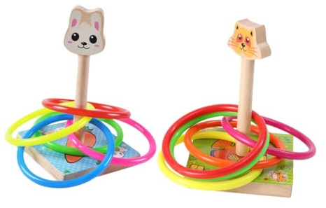 Hemobllo Jeu De Lancer Anneaux Animaux Jouet Éducatif Activités pour Maternelle Accessoires