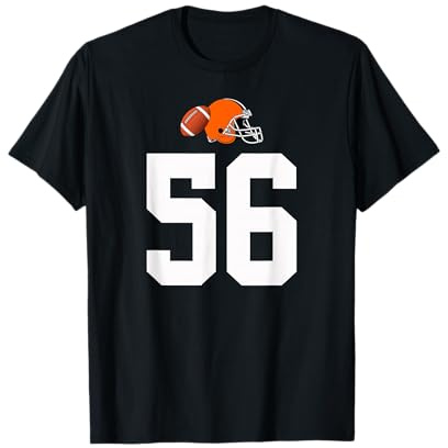 Americano Fútbol Casco Estilo Vintage Número 56 Camiseta