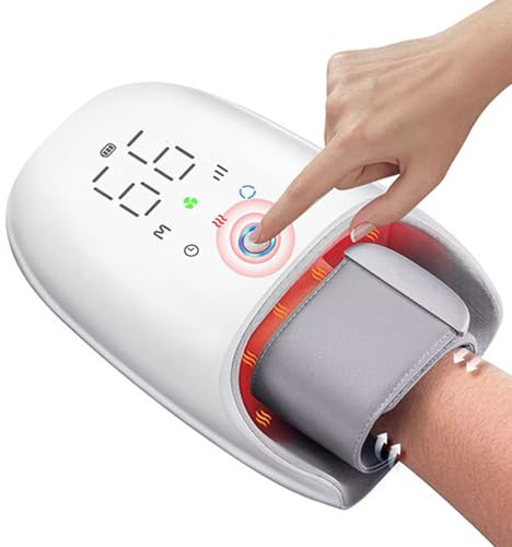 HWYYLXS Massaggiatore Elettrico per Le Mani, Massaggiatore per Le Mani con Calore E Compressione, con 6 modalità E 6 Intensità, per Artrite E Sindrome del Tunnel Carpale