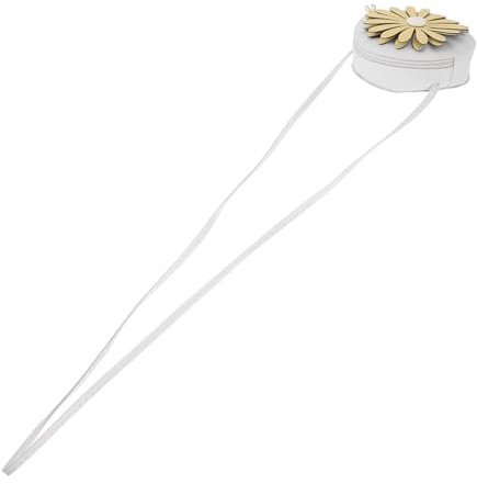 LIGIGWASH Bolso Bandolera Infantil para Niñas Pequeño Forma de Margarita, Material PU Resistente a Manchas, Color Blanco, Mini Monedero Cruzado para Escuela, Picnics y Compras al Aire Libre