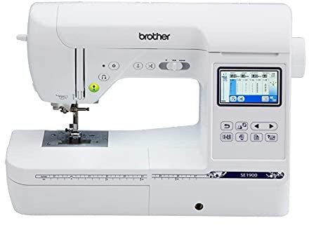 Brother SE1900 Sewing and Embroidery Machine, 138 Designs, 240 Built-in Stitches, Computerized, 5 x 7 Hoop Area, 3.2 LCD Touchscreen Display, 8 Included Feet