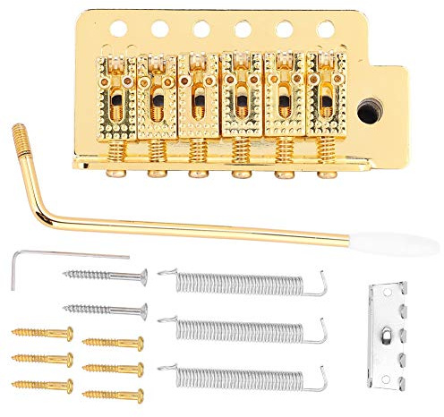 Tremolo Bridge, Golden Roller Single Locking Vibrato System for ST Style Electric Guitar Replacement, Professional Guitarists Musicians and DIY Builders