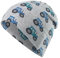 Sterntaler Beanie Traktor - Coole Baby Mütze aus Single Jersey Melange mit allover Traktor Druck - Jungen UV-Schutz 50+ Mütze - Baby und Kinder Übergangsmütze, silber, Größe 45