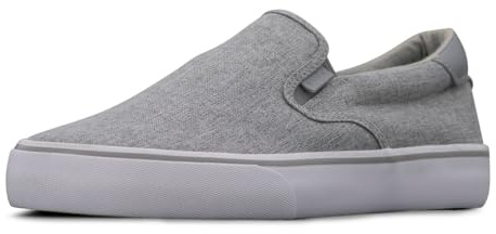 Lugz Tenis Clipper para Hombre, Gris Medio Blanco Goma, 45 EU
