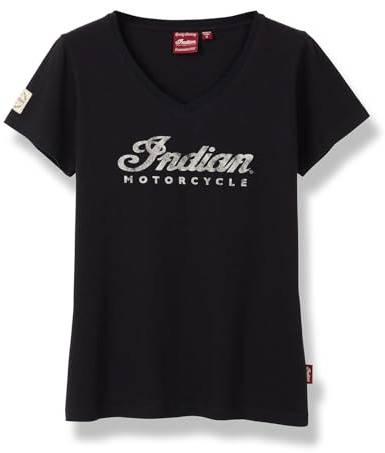 Indian Motorcycle Women's Script Logo T-Shirt, Black - 2861928,Black,L