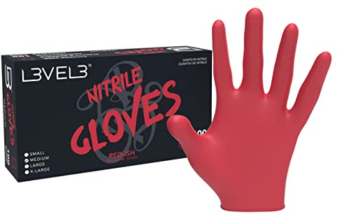 L3 Level 3 Nitrile Gloves - Professional Heavy Duty Disposable Gloves - Latex Free - Fits Snug - Box of 100