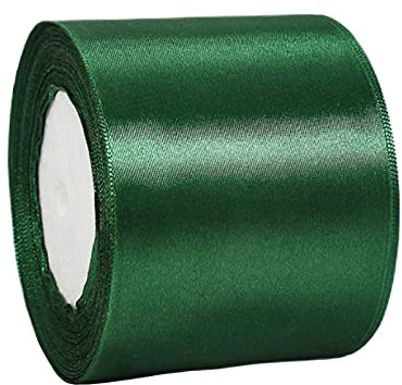 75mm Wide Dark Green Ribbon Thick Green Christmas Ribbon for Gift Wrapping 22m, 3 inch Thick Green Satin Ribbon for Christmas Tree Cake Xmas Gift Wrapping Bow Bouquet Crafts Decorations