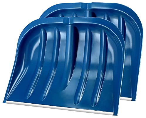 KADAX Pelle à Neige, Largeur 49 cm, Pelle à Neige sans Manche, raclette à Neige, Chasse-Neige, Pelle à Neige en Plastique, Pelle à Neige (2, Bleu avec Bord en Aluminium)