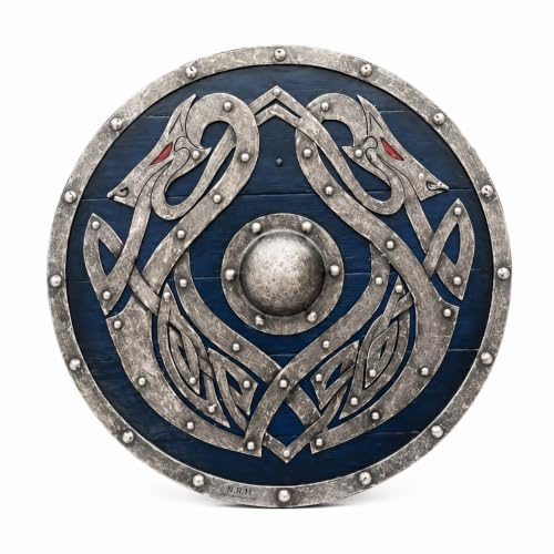 Viking 24'' Wooden Decorative Dragon Shield Battle Ready Fantasy Cosplay LARP Reenactment Halloween Costume For LARP, Cosplay, Renaissance Fairs, Halloween, historical reenactment
