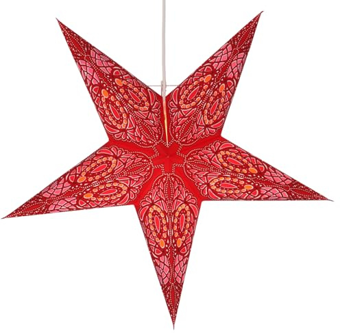 GURU SHOP vikbart adventsljus pappersstjärna, julstjärna 60 cm – sundar ot