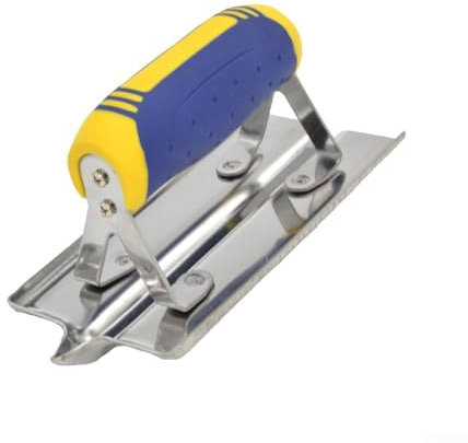 Cazzuola in acciaio inossidabile per cemento a mano, con manico ergonomico, struttura senza rivetti, estremità curve e bordi radiati (b)