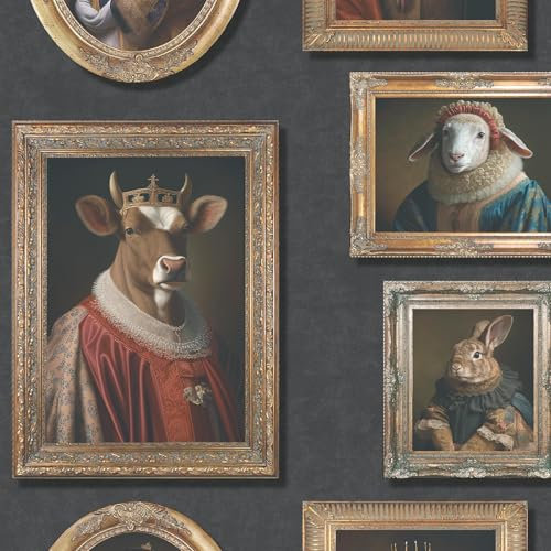 Imprimés d'animaux originaux Regal Animals dans des cadres photo Papier peint moderne à thème Multi Muriva 102575