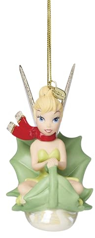 Lenox Ornament, 2025 Tinker Bell Sledding Ornament, Porcelain with Gold Accents, Hanging Cord for Christmas Tree Decoration, Christmas Decorations, Holiday Decor, Disney Design, Winter Decor (1 Piece)